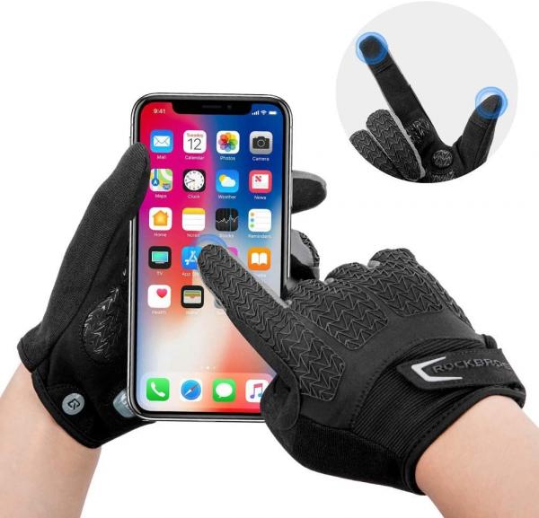 ROCKBROS | Fahrradhandschuhe – Vollfinger Handschuhe für Männer und Frauen, Frühling/Herbst, für MTB, Rennrad, Motorrad, Touchscreen – Outdoor Sports